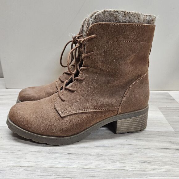 Universal Thread Shoes - Universal Thread Womens Brown Ankle Boots Size 8.5 Casual Neutral Lace Up